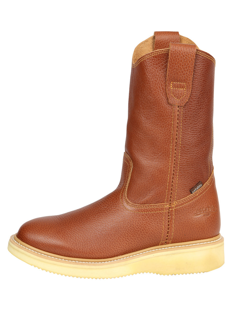 Establo Men’s Leather Work Boot - Made in Mexico - Grizzly Honey Oak 45598