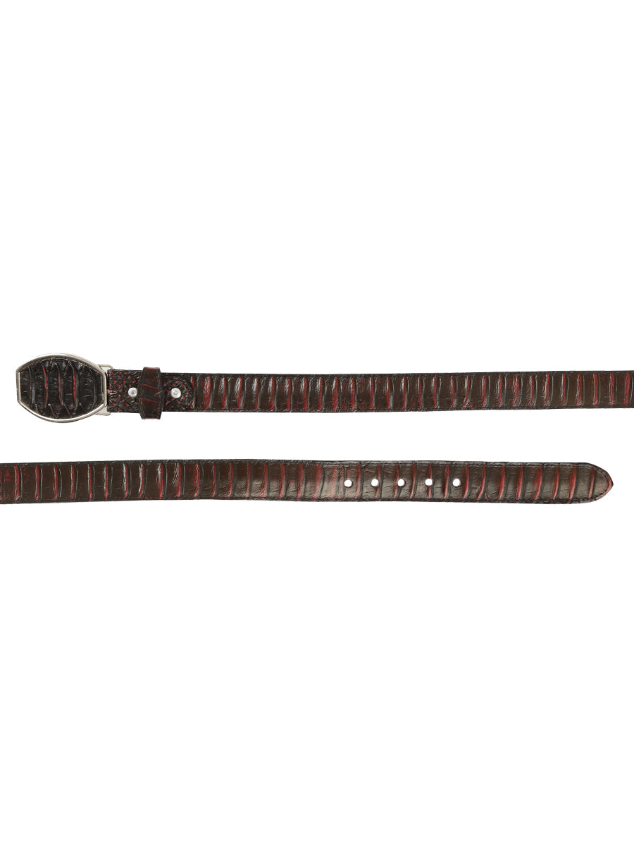 El General Men’s 100% Leather Western Belt - Made in Mexico - Red Snake Print 45676