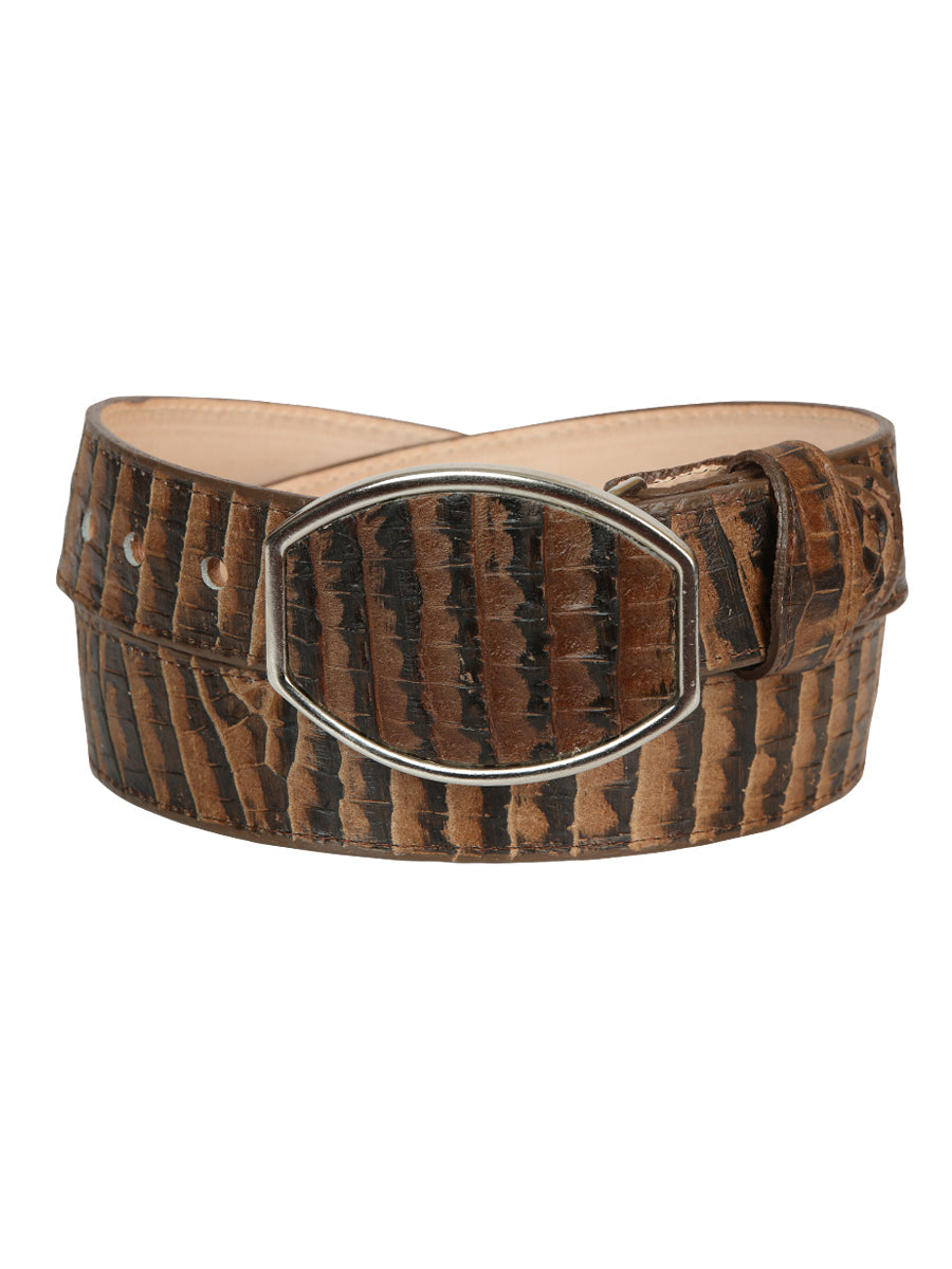 El General Men’s Western Belt - Caiman Belly Print - Tobacco 45682