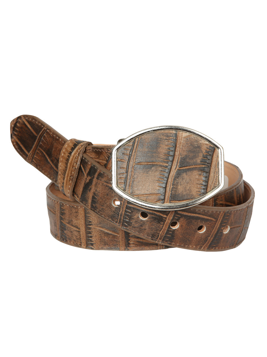 El General Men’s Western Belt - Macro Coco Print - Tobacco 45683