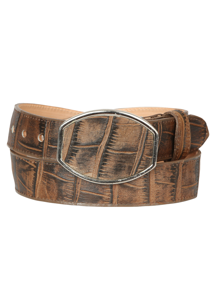 El General Men’s Western Belt - Macro Coco Print - Tobacco 45683