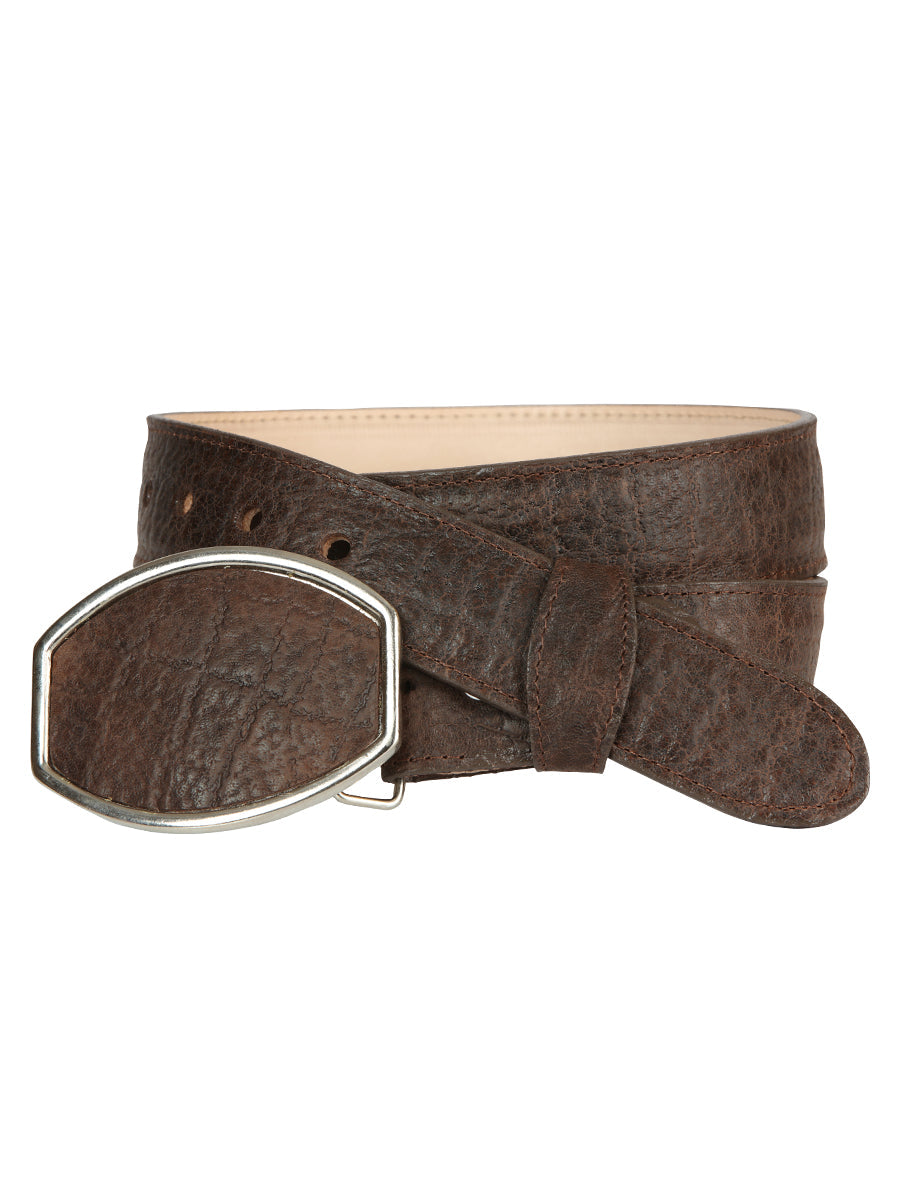 El General Men’s Western Belt - Elephant Print - Brown 45773