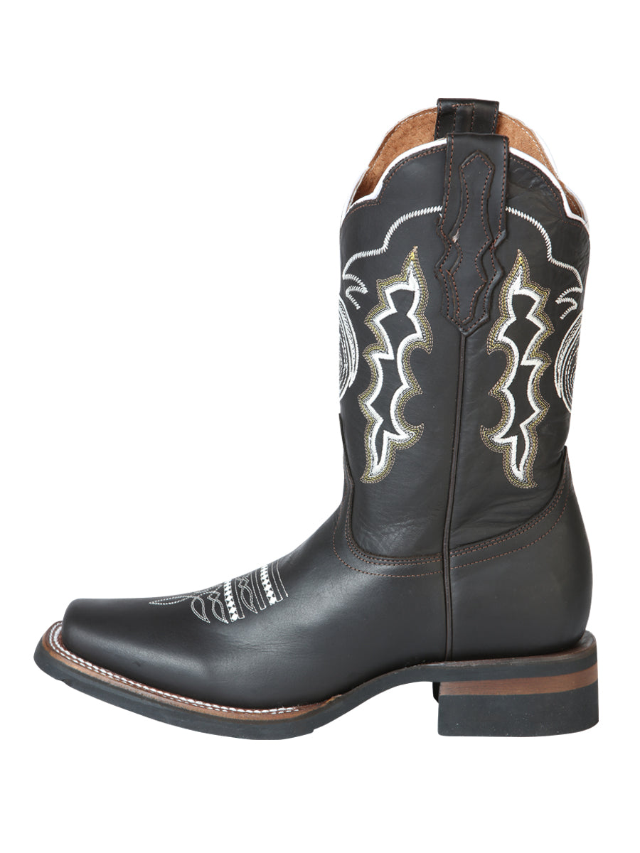 El General Men's Leather Cowboy Boots - Made in Mexico - Crazy Choco 51114