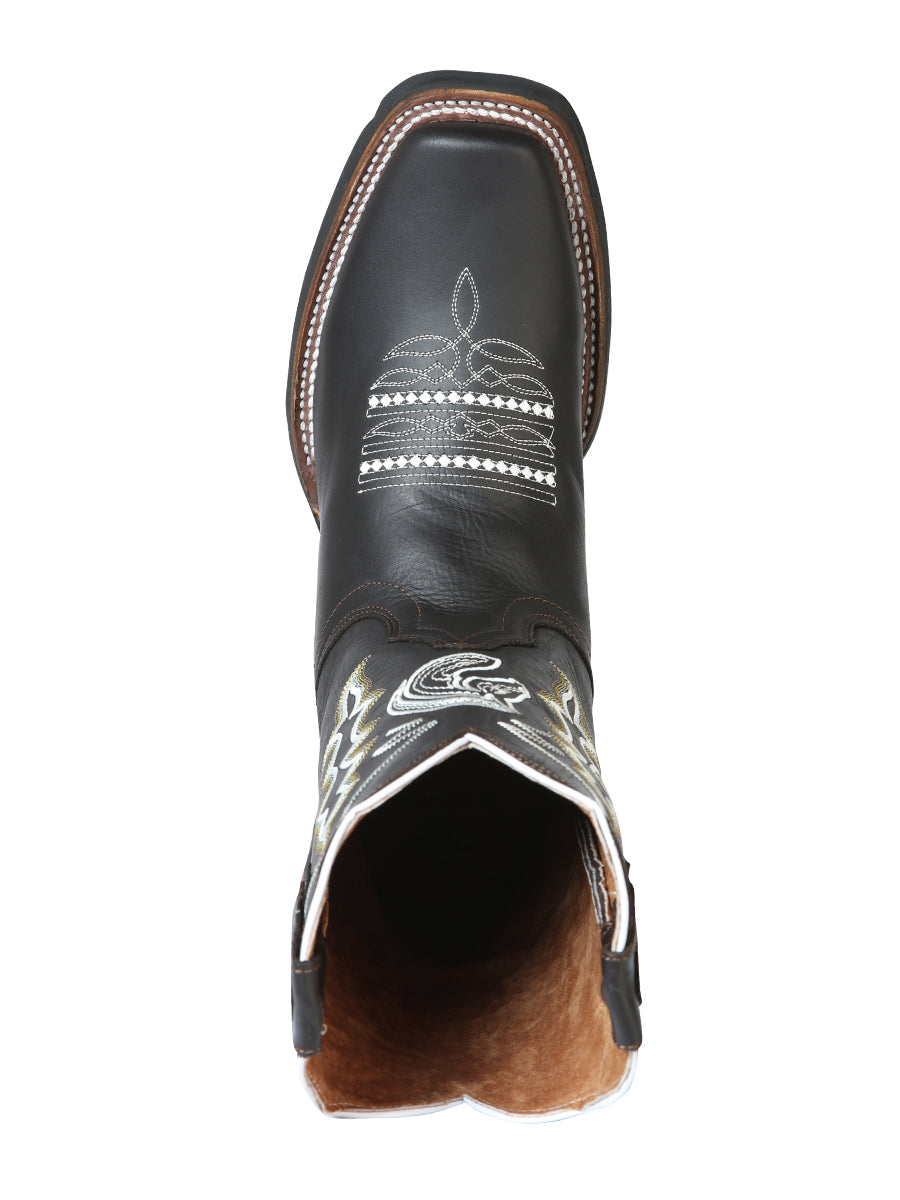 El General Men's Leather Cowboy Boots - Made in Mexico - Crazy Choco 51114