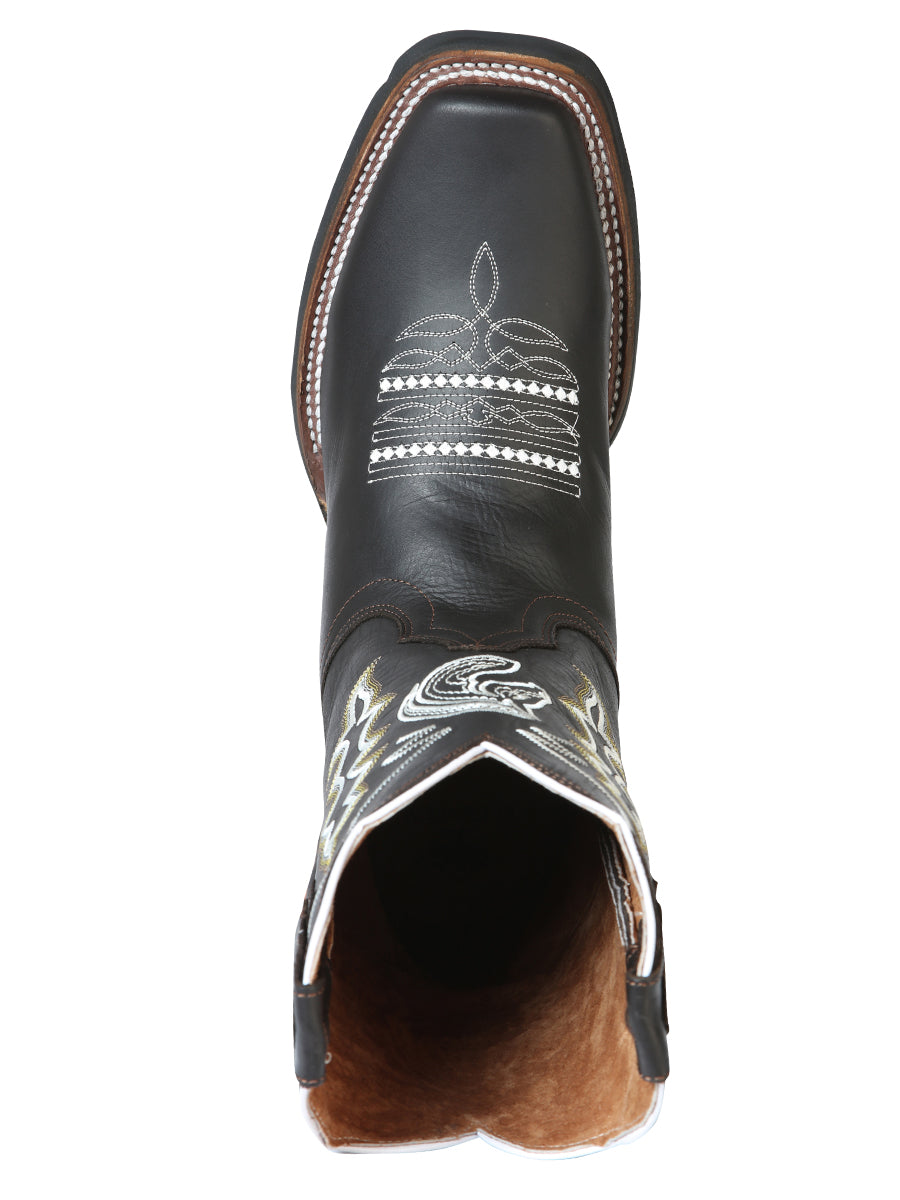 El General Men's Leather Cowboy Boots - Made in Mexico - Crazy Choco 51114