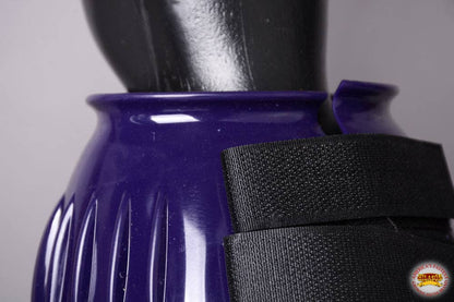 PVC Ribbed Double Hook and Loop Bell Boots Purple