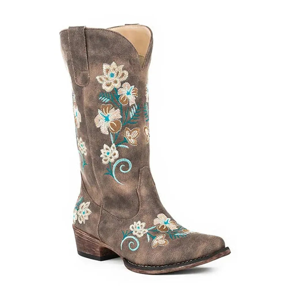 Roper Riley Floral (Brown) - Women's Cowgirl Boot – Burch HIll Tack