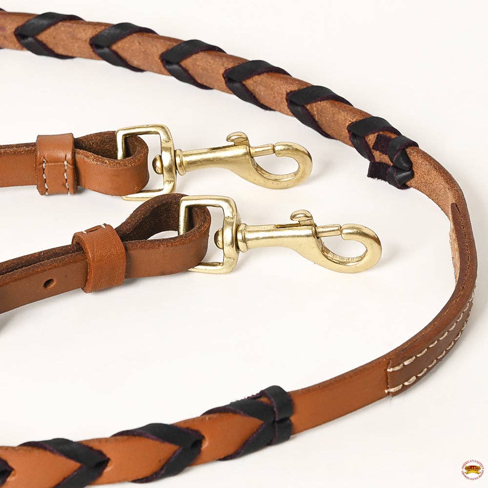 8 Feet Western Horse Leather Laced Barrel Roper Reins