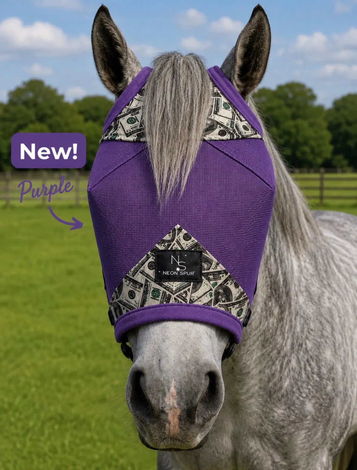 Entry Fees Fly Mask - Purple - Full Size