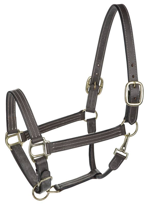 Henri de Rivel Triple Stitched Halter: Havana / Oversize