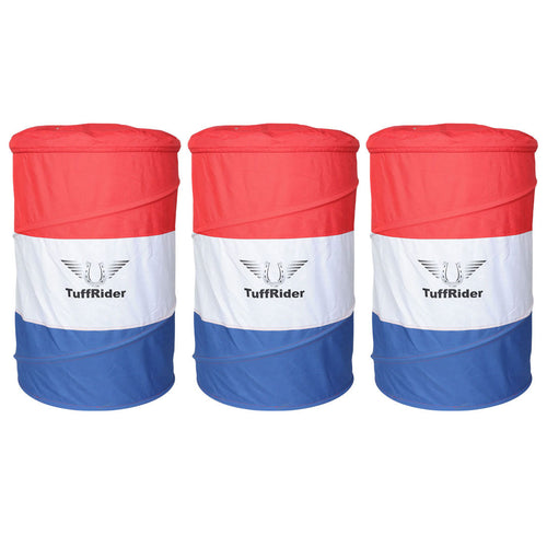 TuffRider Free-Standing Collapsible Barrel Racing Training Barrels – Set of 3 – Complete Portable Practice Barrels (Not Covers)