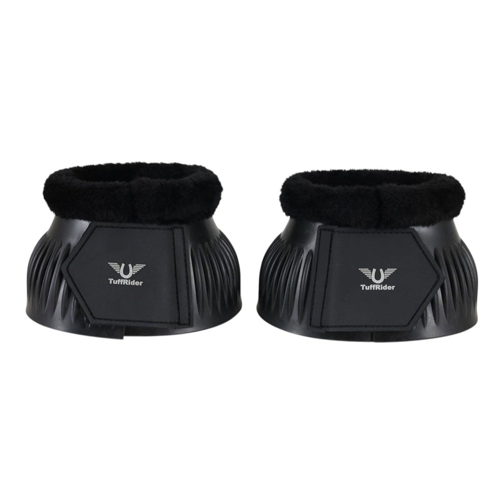 TuffRider Heavy-Duty Ribbed Adjustable Rubber Bell Boots with Fleece Trim