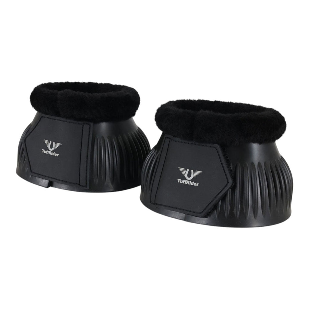 TuffRider Heavy-Duty Ribbed Adjustable Rubber Bell Boots with Fleece Trim