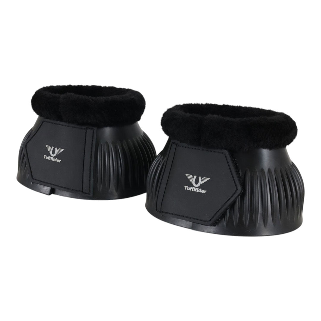 TuffRider Heavy-Duty Ribbed Adjustable Rubber Bell Boots with Fleece Trim