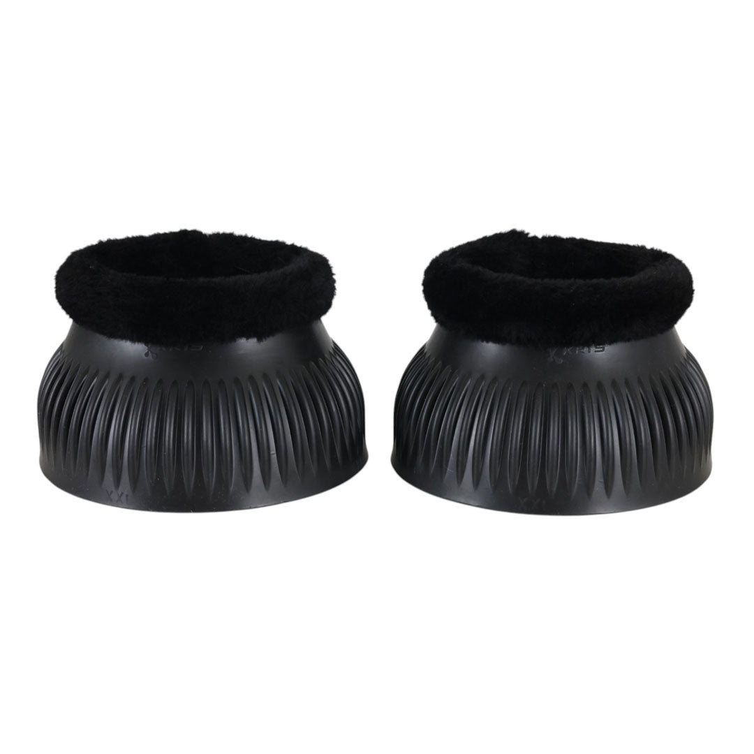 TuffRider Heavy-Duty Ribbed Adjustable Rubber Bell Boots with Fleece Trim