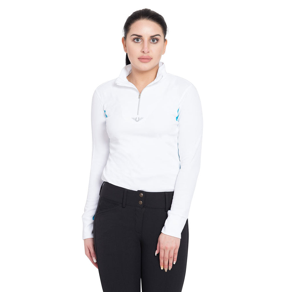 TuffRider Ladies Long Sleeve Ventilated Technical Sport Shirt – UV Protection, Quick-Dry, Mesh Undersleeves