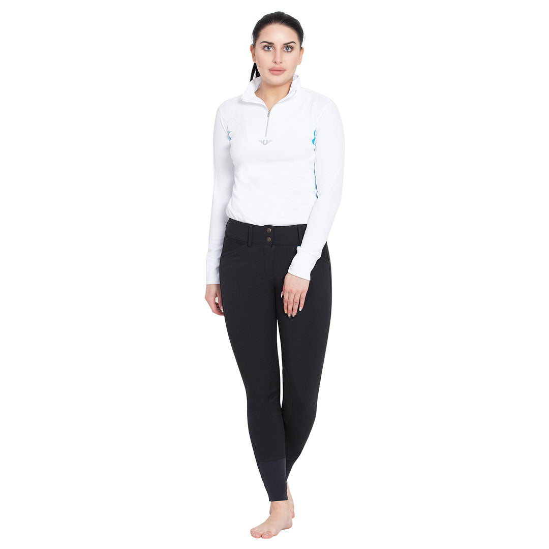 TuffRider Ladies Long Sleeve Ventilated Technical Sport Shirt – UV Protection, Quick-Dry, Mesh Undersleeves