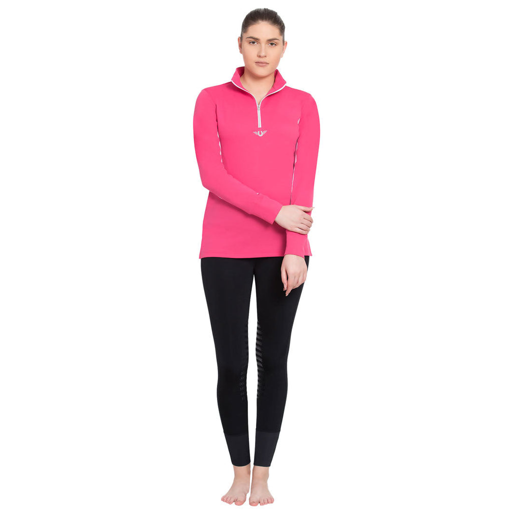TuffRider Ladies Long Sleeve Ventilated Technical Sport Shirt – UV Protection, Quick-Dry, Mesh Undersleeves