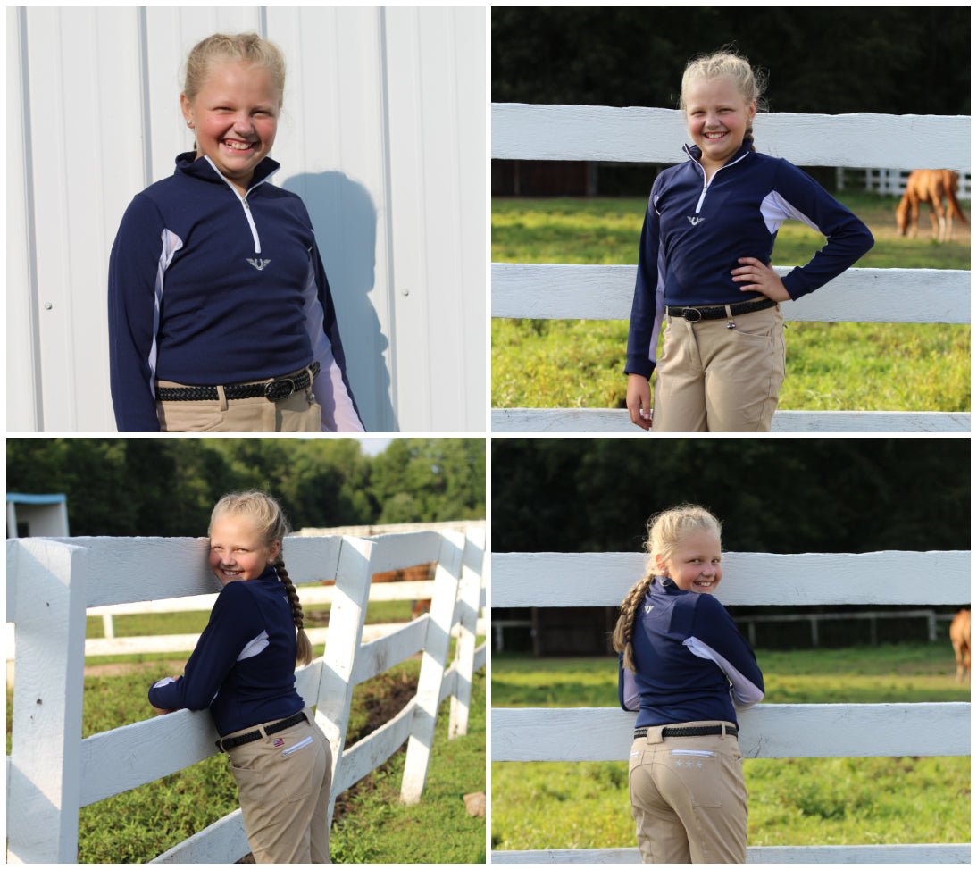 TuffRider Youth Long Sleeve Ventilated Technical Sport Shirt – UV Protection, Quick-Dry, Mesh Undersleeves