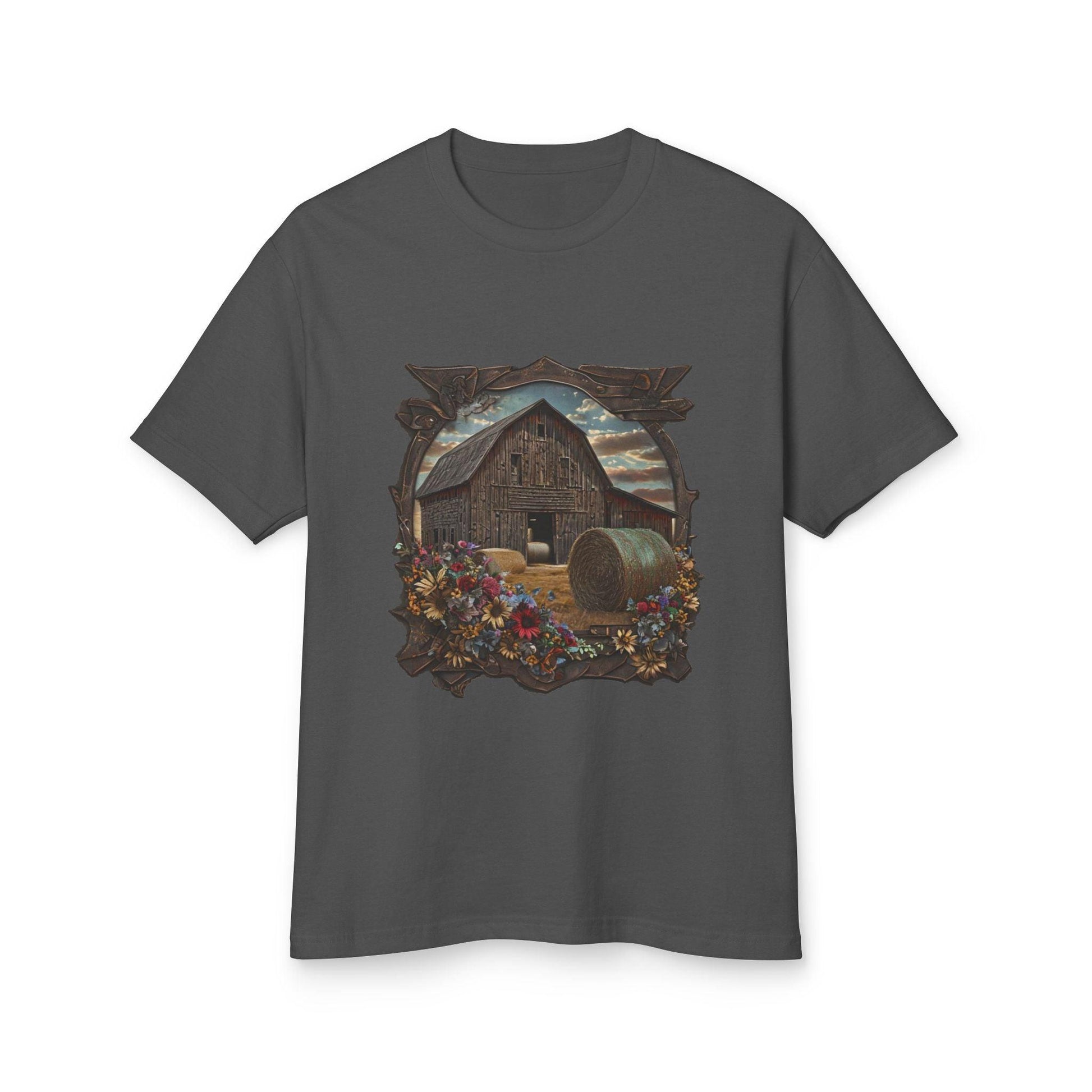 Weathered Barn and Wildflowers Tee