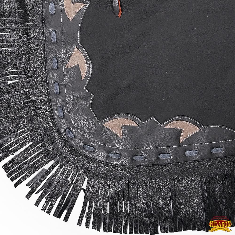 Hilason Western Adult Pro Rodeo Bronc Bull-Riding Genuine Leather Chinks Chaps