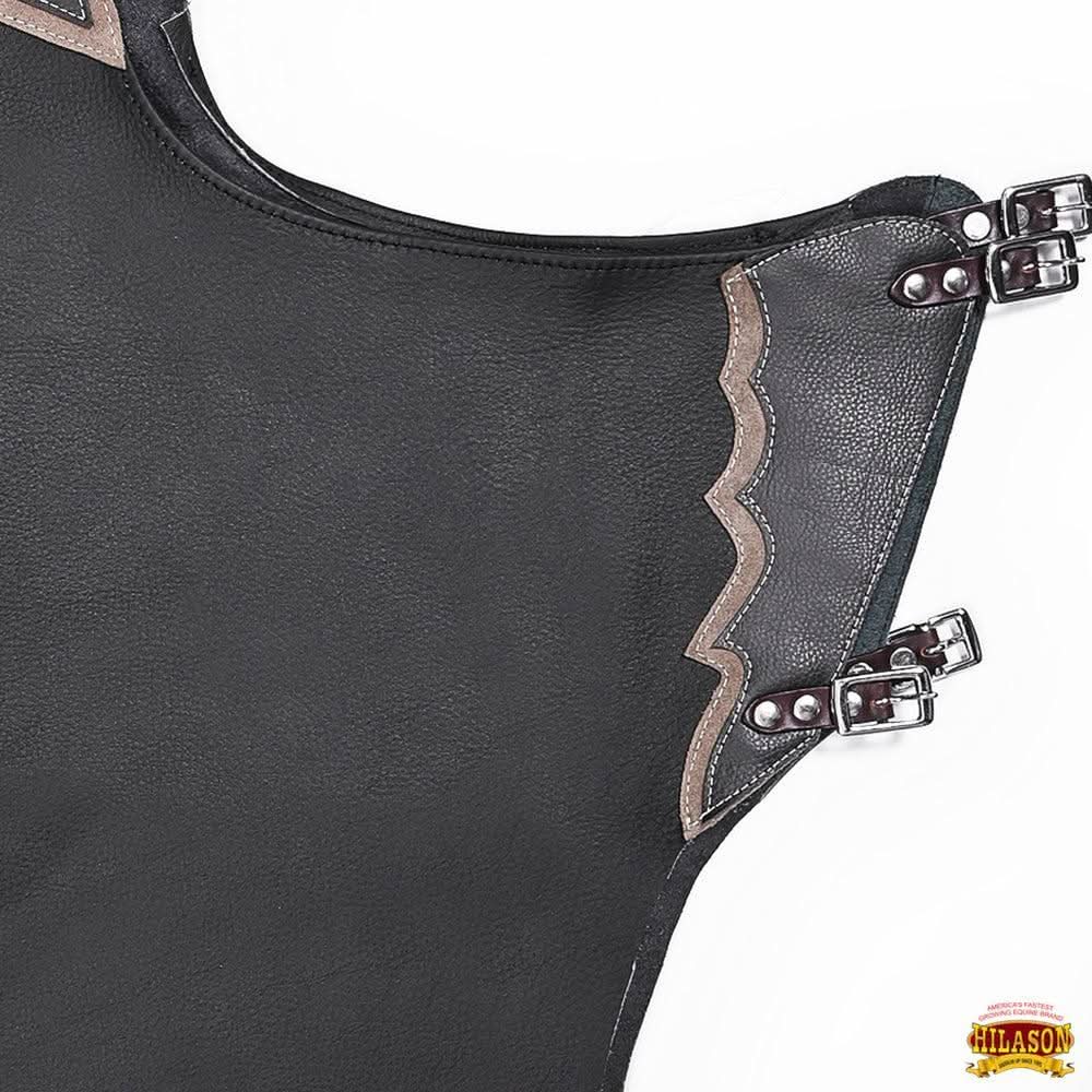 Hilason Western Adult Pro Rodeo Bronc Bull-Riding Genuine Leather Chinks Chaps