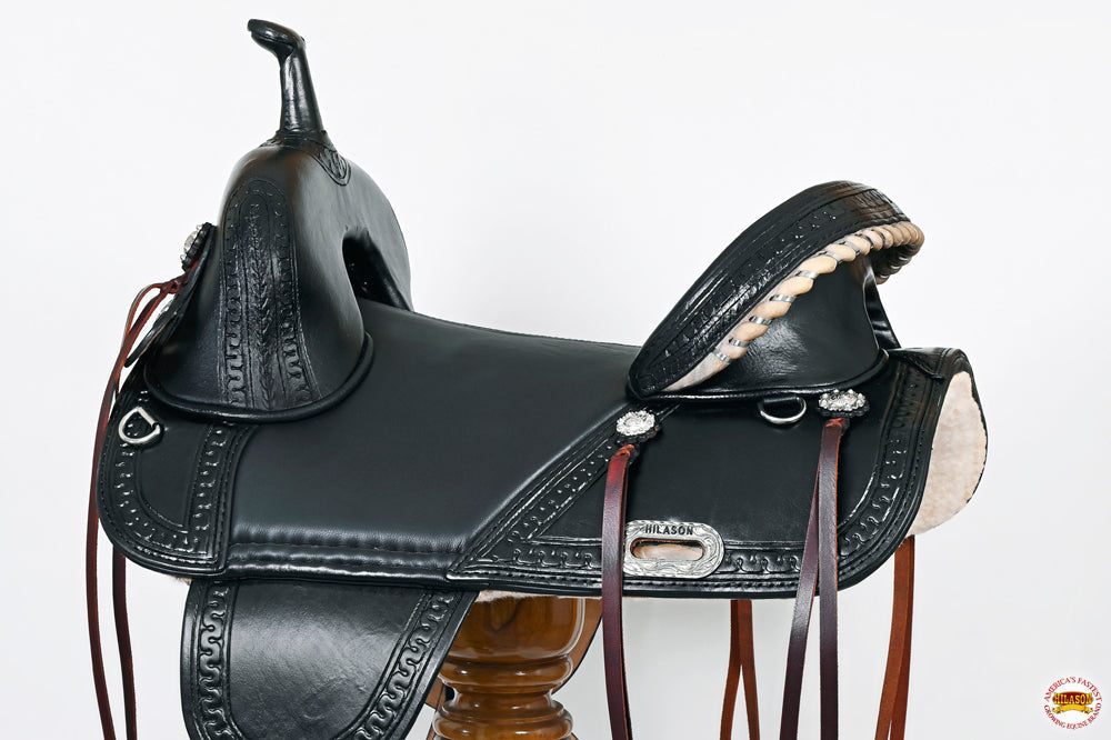 Western Horse Saddle Hilason Treeless Trail American Leather