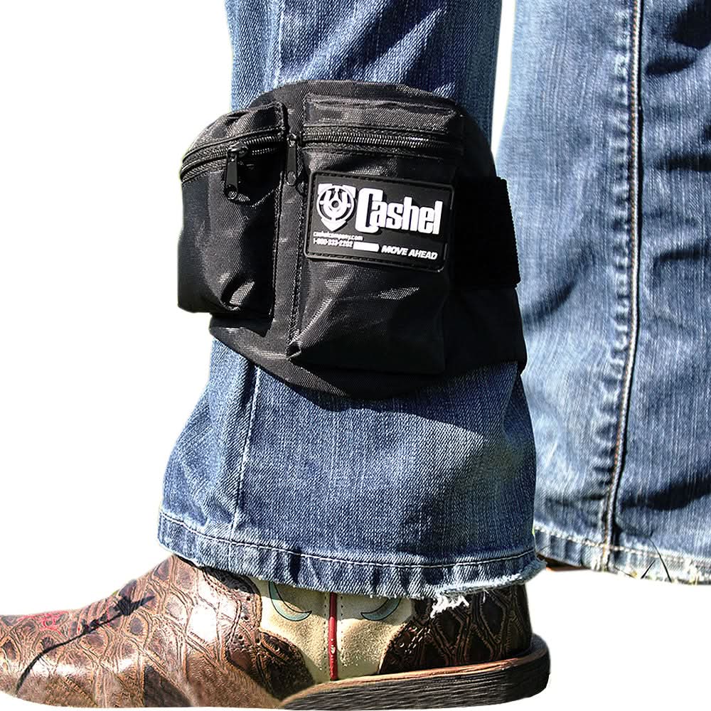 Small Cashel Well Made Trail Rides Pocket Keys Cash Compect Ankle Safe Black