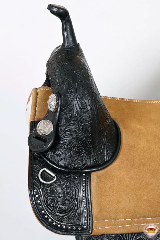 Hilason Western Horse Treeless Trail Barrel American Leather Saddle