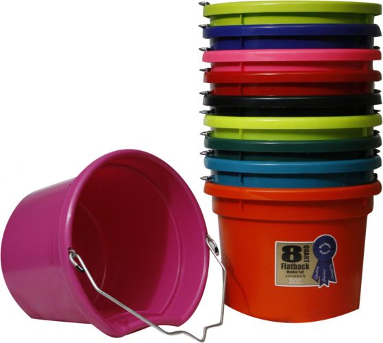 GREEN 8QT FLATBACK BUCKET -  8.5" TALL