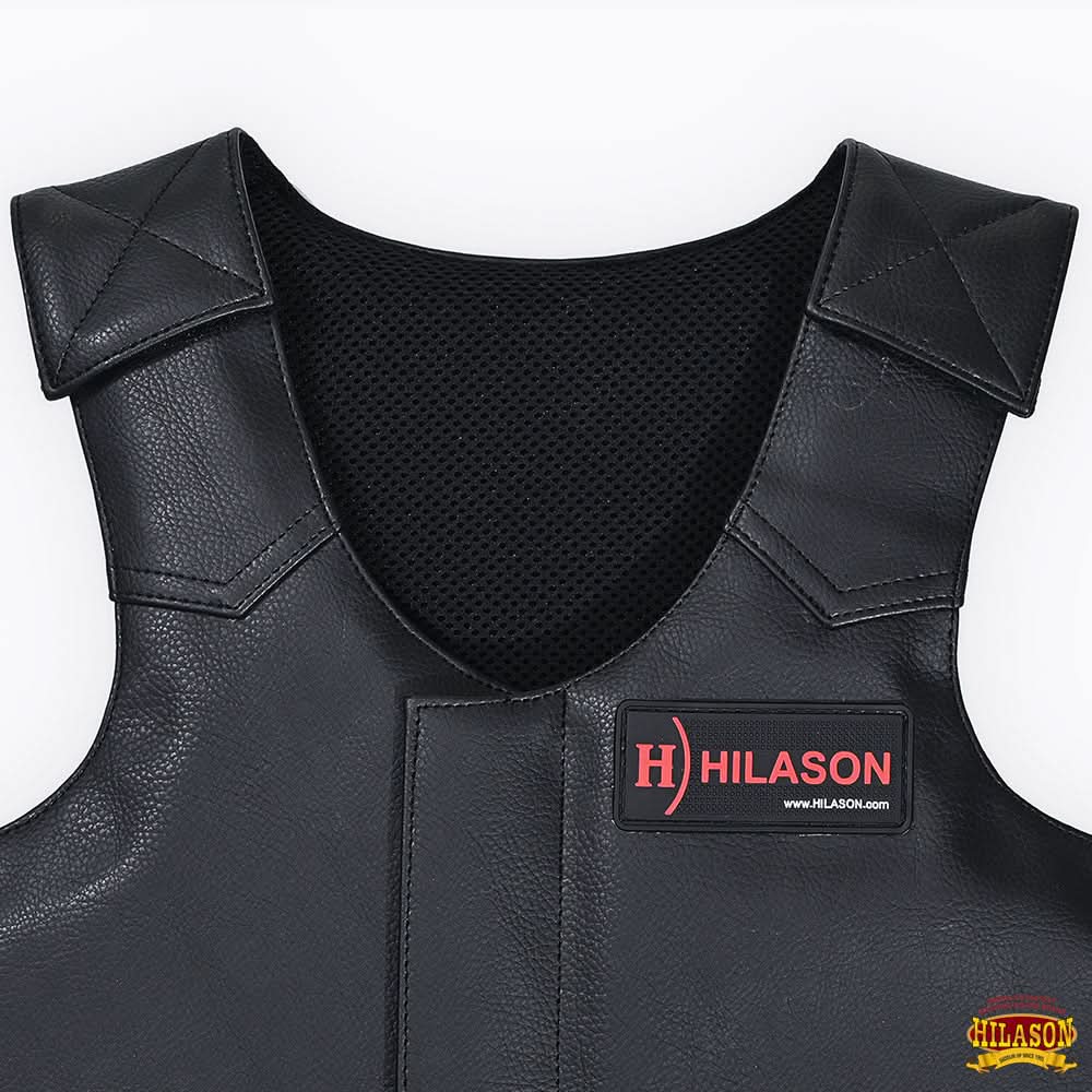 Equestrian Horse Riding Vest Safety Protective Junior Leather Rodeo