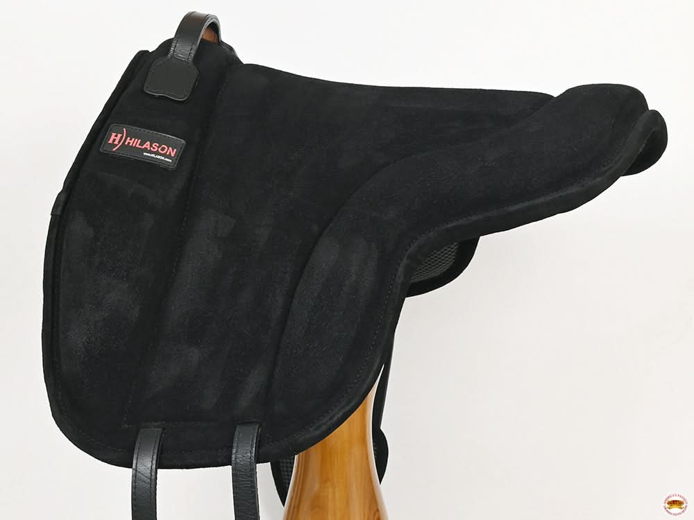 Hilason Horse Bareback Saddle Pad Anti Slip Base Suede Leather Brown