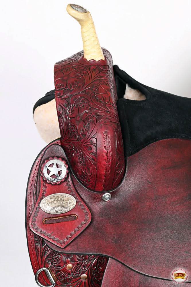 Hilason Western Horse Treeless Trail Barrel American Leather Saddle