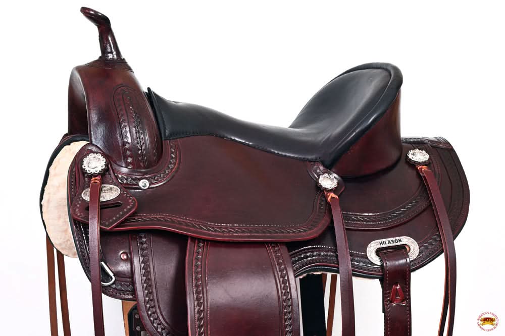 Hilason Western Horse Treeless Trail Pleasure American Leather Saddle