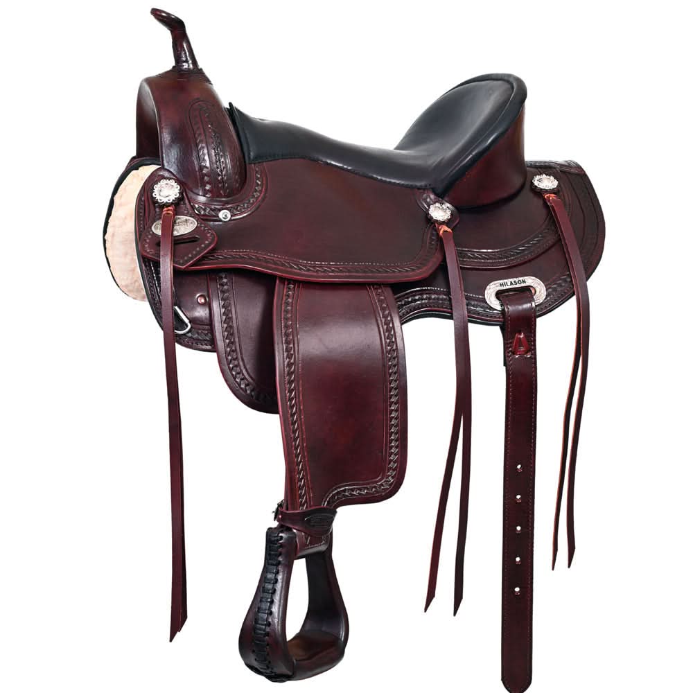 Hilason Western Horse Treeless Trail Pleasure American Leather Saddle