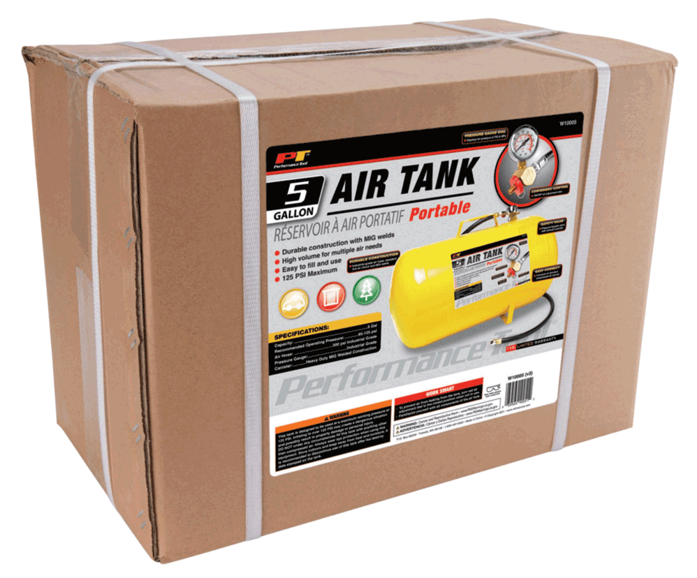 5 GAL, 125 PSI PORTABLE AIR TANK
