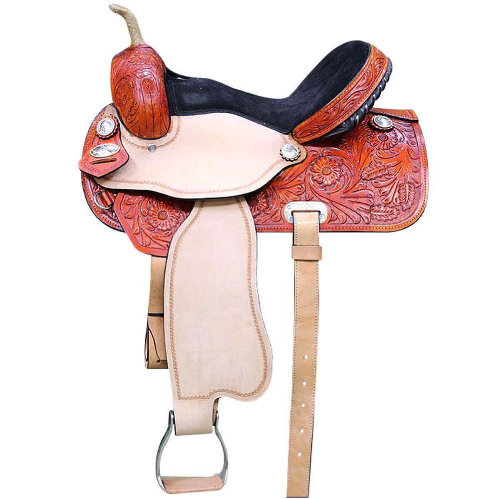 Flex Tree Western Horse Saddle American Leather Trail Barrel By Hilason