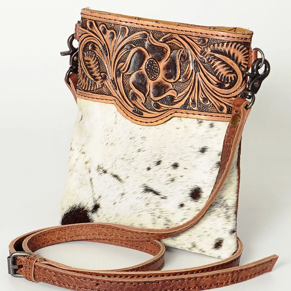 American Darling ADBGS131A Crossbody Hand Tooled Hair-On Genuine Leather Women Bag Western Handbag Purse