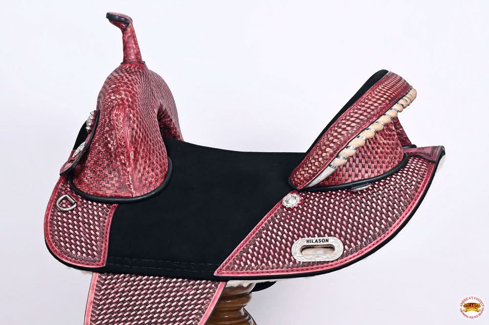 Hilason Western Horse Trail Barrel Racing American Leather Saddle