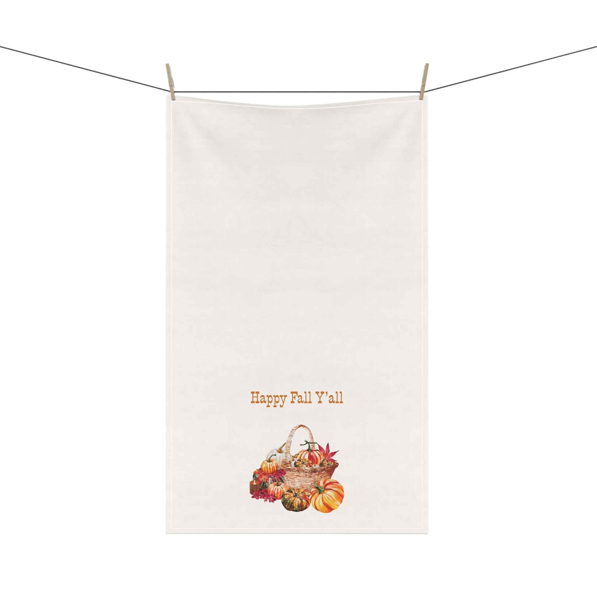 "Happy Fall Y'all!" Autumn Kitchen Tea Towels, Cozy Fall Home Decor, Thanksgiving Gift, Welcome to Fall Y'all, Farmhouse Style Kitchen Linen