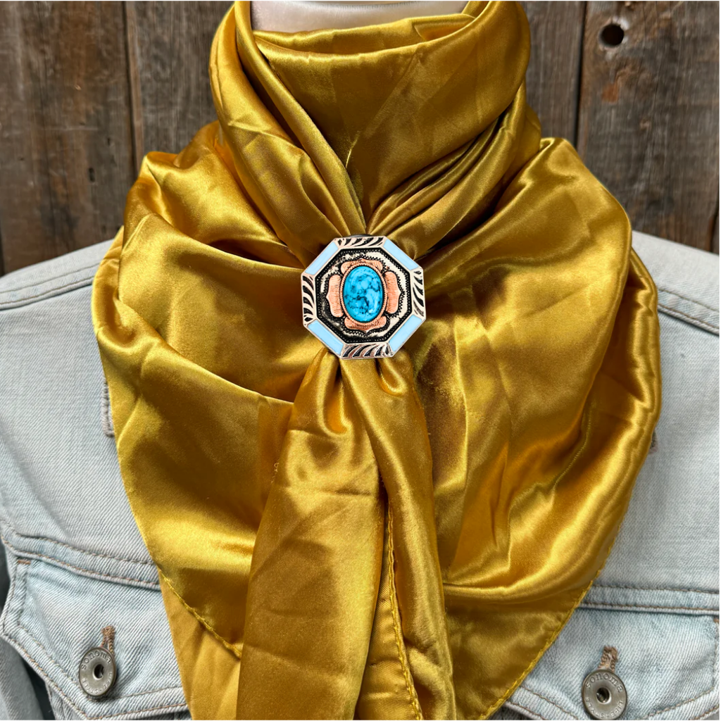 35X35" Solid Mustard Yellow Wild Rag / Scarf WRS19 - Western Concho Wild Rag Slides - Assorted