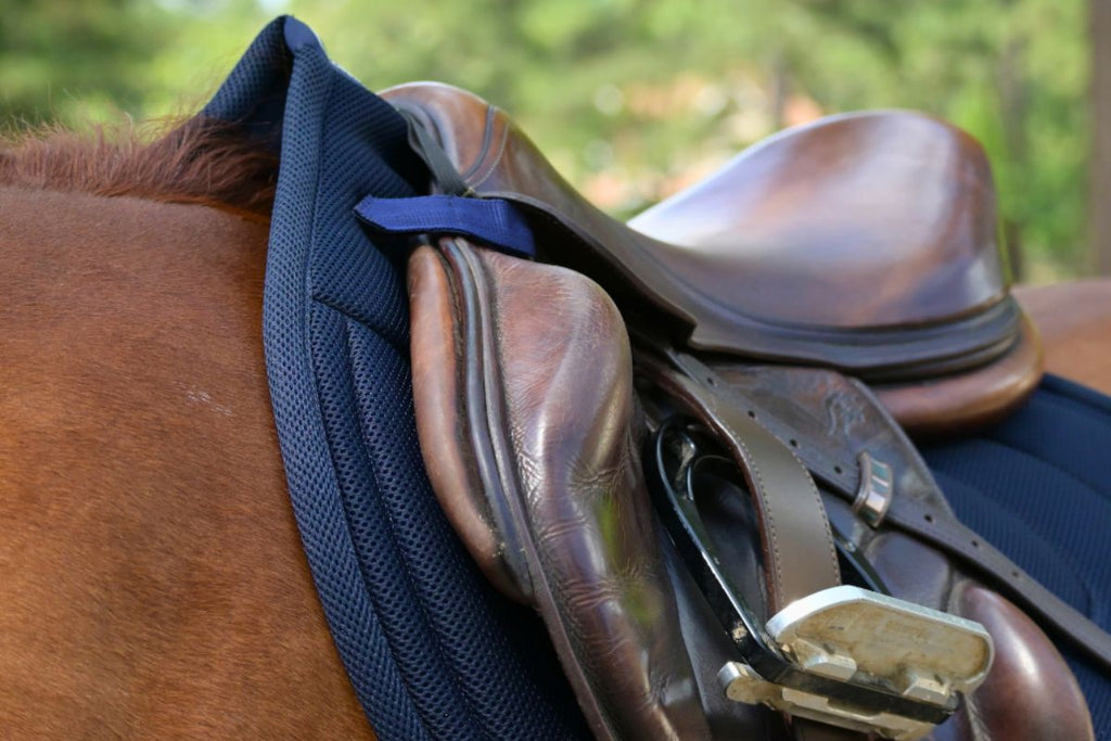 Jump Mesh Saddle Pad with Quick Dry Cotton Lining in Navy, White, or Black