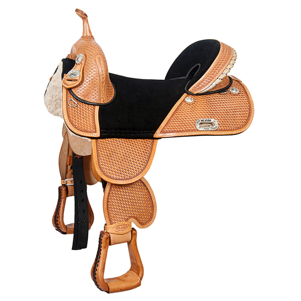 Western Horse Saddle Hilason Treeless American Leather Trail Barrel Tack