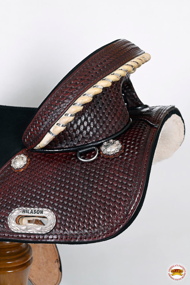 Western Horse Saddle Hilason Treeless Genuine American Leather Trail Tack