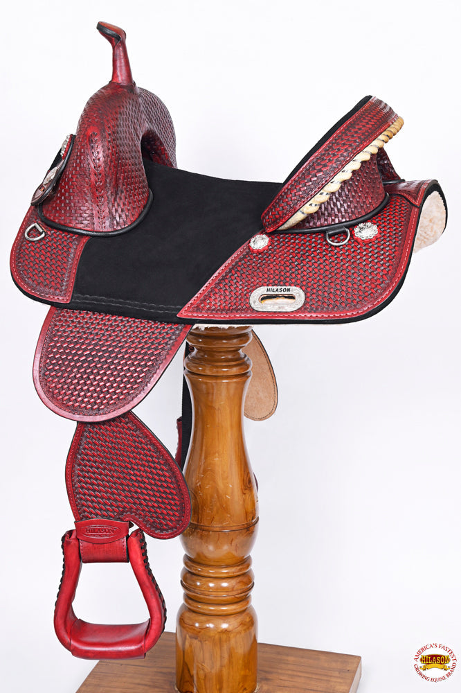 Western Horse Saddle Hilason Treeless American Leather Trail Barrel Tack