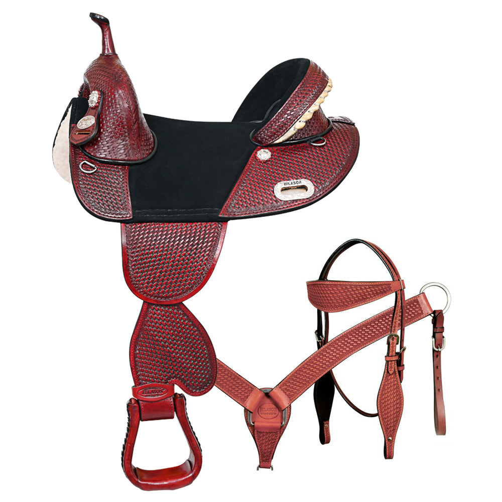 Hilason Western Horse Saddle Treeless American Leather Trail Barrel Tack