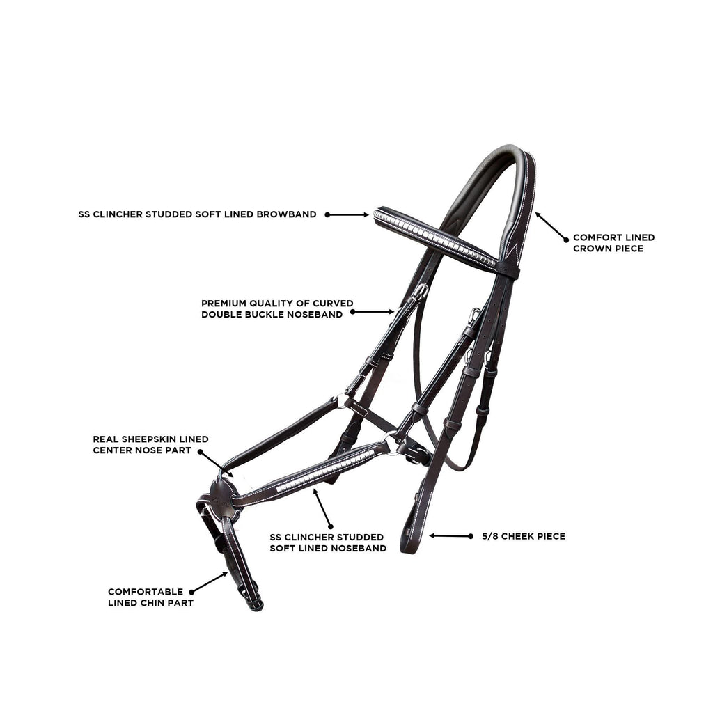 ExionPro SS Clincher Figure 8 Bridle with Rubber Reins