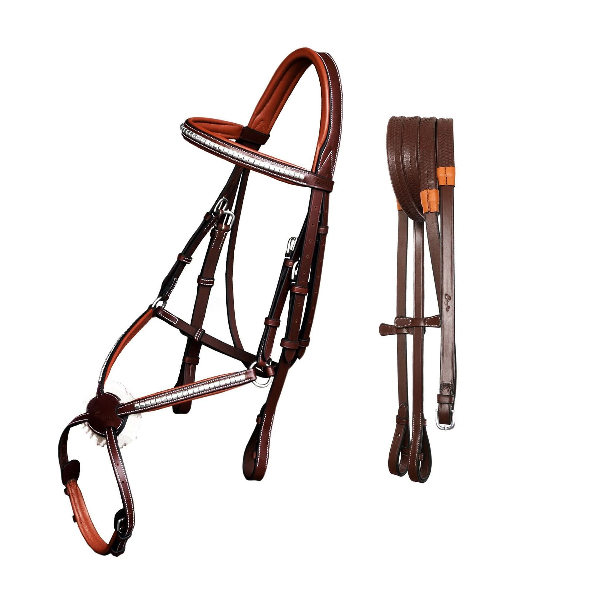 ExionPro SS / Brass Clincher Figure 8 Bridle with Rubber Reins