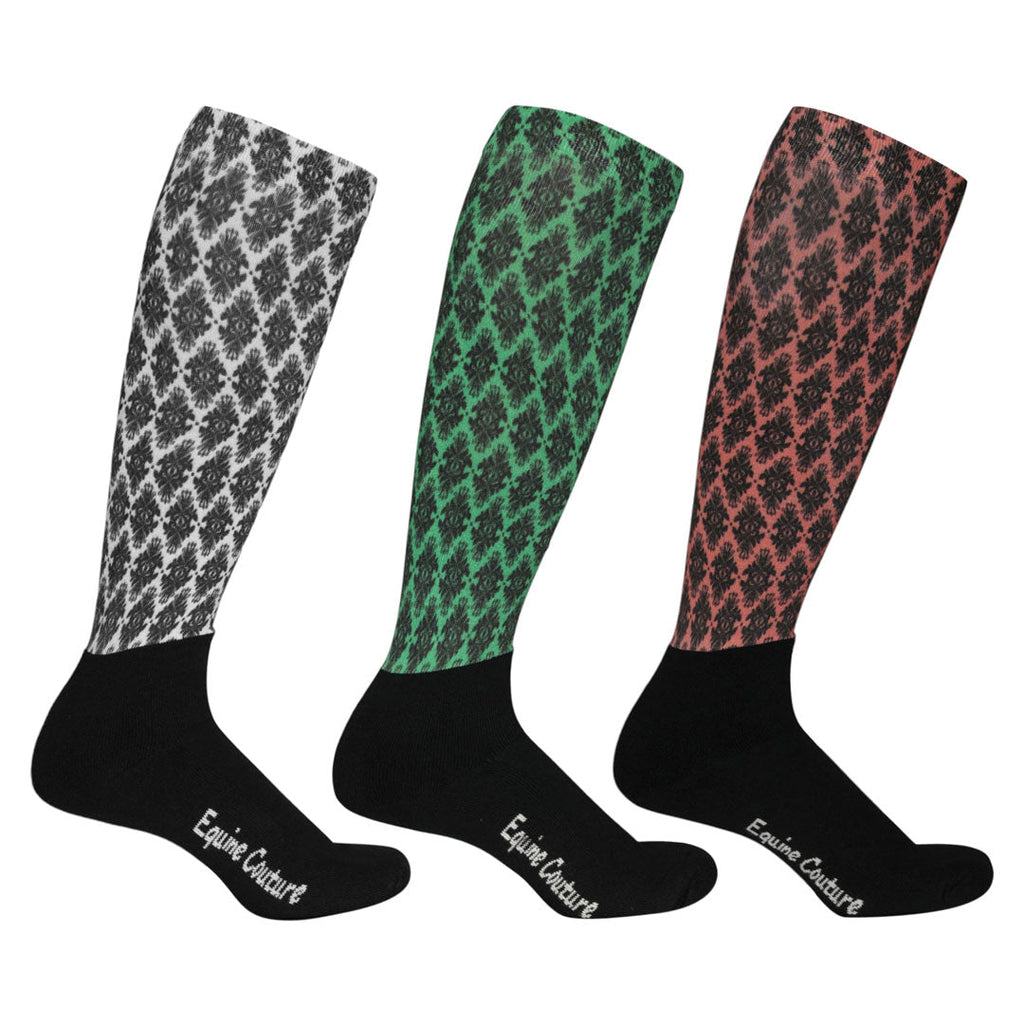 Equine Couture Ladies Tara Technical Padded Knee Hi Boot Socks - 3 Pack