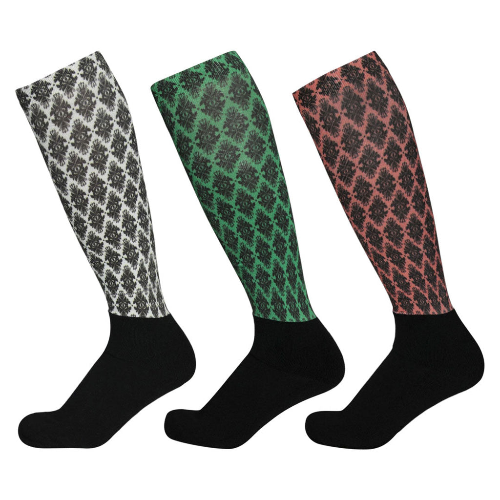 Equine Couture Ladies Tara Technical Padded Knee Hi Boot Socks - 3 Pack